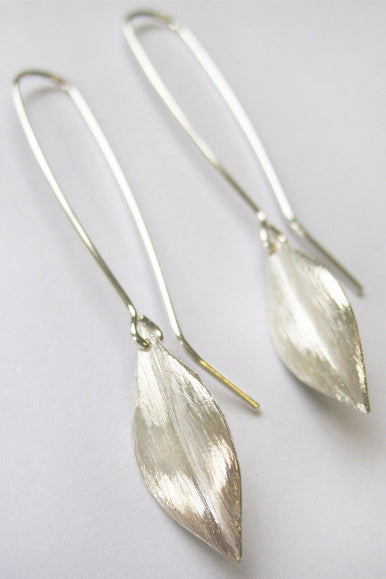 Leaf Earrings Long | Sterling