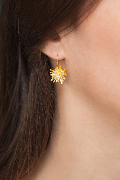 Mt Cook Lily Earrings Hooks | 22ct Gold Plate