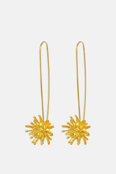 Mt Cook Lily Earrings Stems | 22ct Gold Plate