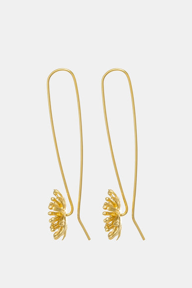 Mt Cook Lily Earrings Stems | 22ct Gold Plate