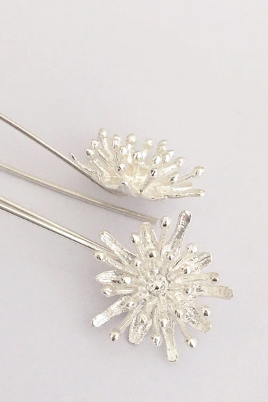 Mt Cook Lily Earrings Stems | Sterling