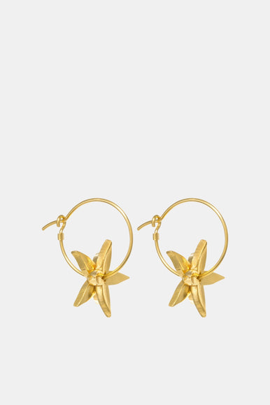 Star Anise Earrings 22ct Gold Plate